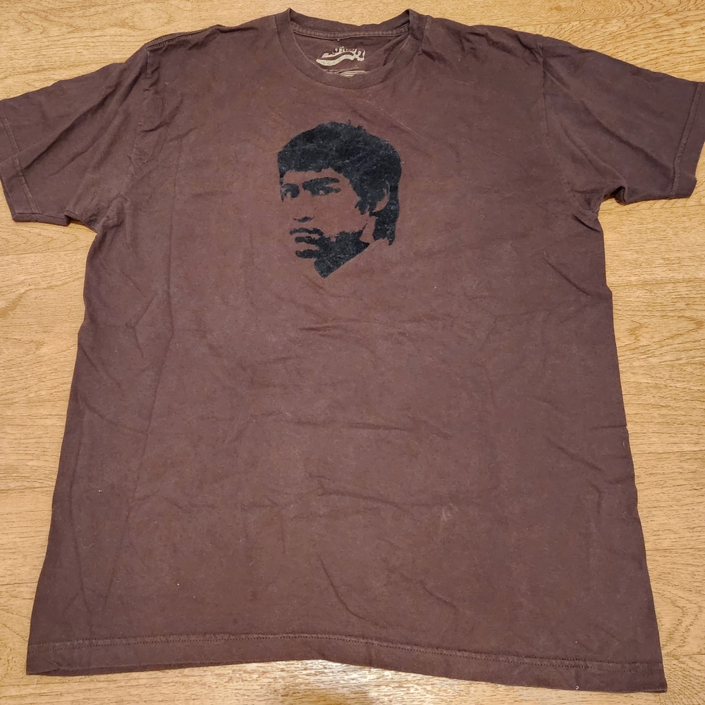 Five Crown Bruce Lee Brown and Black Short Sleeve Tee with Bold Graphic Design